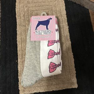 New Southern Girl Prep Socks. Package of 2 pairs of socks). Youth shoe Size 3-6.